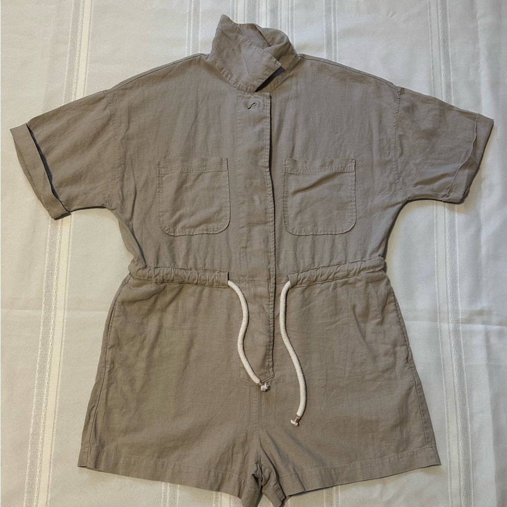 Mango Beige Short-Sleeve Romper - Picture 6 of 15